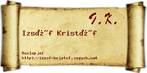 Izsóf Kristóf névjegykártya