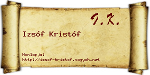 Izsóf Kristóf névjegykártya